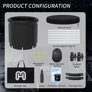 Vanace - Bañera de Hidromasaje Personalizable para Exteriores, de PVC, para Recuperación Deportiva, 300 L, Bañera de Hielo, Inflable, Portátil, Resistente, para 1 Persona - Product Image 6