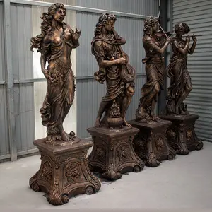 Gros style européen résine Romain antique fille statues en fibre de verre femme statue avec instruments