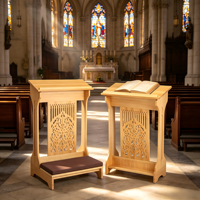 Table de prière en bois avec banc à genoux, design traditionnel, durable et confortable