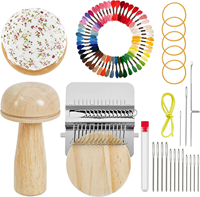 Mini métier à tisser pour réparation, style Speedweave, pour réparation de chaussettes, métier à tisser champignon, kit de réparation visible DIY