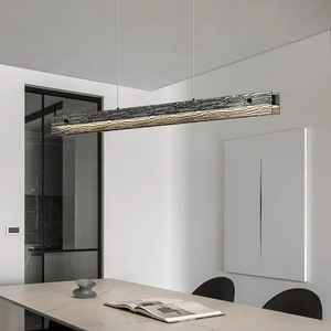 Italian Minimalist Dining Pendant <b>Light</b> Wooden Rectangle <b>LED</b> Single Head Modern Nordic Design - Product Image 3