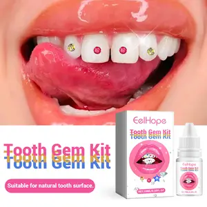 Eelhope DIY kit de gemas para dentes com luz, kit de cola para dentes de cristal de diamante para decoração dental, venda imperdível