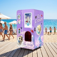 Machine à glace molle automatique LE VENDING LE1010A multi-saveurs, compatible prise universelle 110V/220V et 6 garnitures