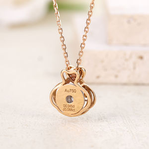 Pendentif en or massif 18 carats avec diamant naturel certifié GIA de haute qualité Design vintage en forme de coeur Pendentifs fins quotidiens pour femmes Charms - Product Image 4