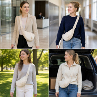 Sac bandoulière personnalisé en nylon avec chaînes, léger, sangle réglable, fermeture éclair, pour trajets quotidiens et promenades en ville