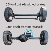 Kit de conversion de voiture électrique 1500W, capacité de charge 1 tonne, essieu arrière électrique sans balais avec essieu de direction avant, accessoires pour voitures électriques