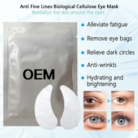 Patchs Oculaires Humides en Bio-Cellulose Marque Blanche OEM PDRN Caféine Collagène Raffermissant Anti-Cernes Anti-Poches Éclaircissant Masque Oculaire Végétalien