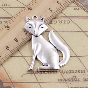 จี้ห้อยคอสีเงินทิเบต50X37มม. เสน่ห์เครื่องประดับโบราณทำด้วยมือแบบ DIY - Product Image 2