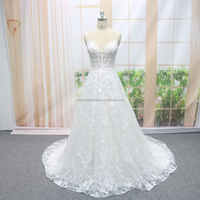 Robe de mariée de maternité moderne sirène/trompette 2026, haute qualité, avec bretelles en dentelle française, longueur ras du sol, traîne chapelle, col en V illusion