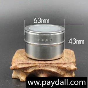 Pots à épices magnétiques avec support mural en acier inoxydable, récipients d'assaisonnement - Product Image 3