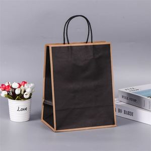 Sac en papier kraft brun pour emballage alimentaire de luxe, logo personnalisé imprimé à l'écran pour pizza, cadeau, shopping, papier artistique personnalisable - Product Image 1
