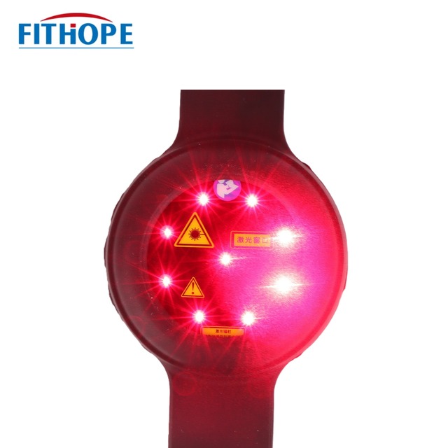 Black Metal Handheld Wrist Laser Watch Real Health Massager USB Rechargeable Timing Control Improved Blood Circulation