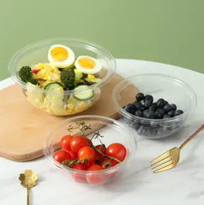 Temizle PET tek kullanımlık Take Away kutusu plastik salata sebze kase