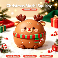 Jouet moelleux de Noël en forme de renne, cadeau de Noël, jouet à presser DIY Mochi pour garçons et filles, cadeau de fête
