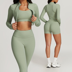 Nouvel <span class=keywords><strong>Ensemble</strong></span> de <span class=keywords><strong>Sport</strong></span> Hiver Personnalisable à Séchage Rapide pour Femmes : Leggings, Soutien-Gorge, et Survêtements à Capuche Manches Longues – <span class=keywords><strong>Ensemble</strong></span> Yoga 3 Pièces - Product Image 6