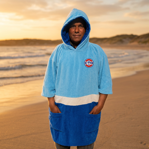 Robe de plage à capuche en coton, séchage rapide, tissu tissé, motif color block, lavable en machine, logo brodé, design imprimé, taille XL - Product Image 2