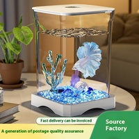 Réservoir de poissons de bureau Offre Spéciale conception de paysage créative réservoir de poissons lumières d'aquarium réservoir en plastique écologique pour l'élevage de poissons rouges