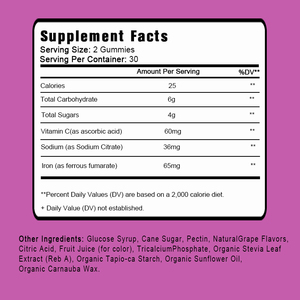 Venta Caliente OEM - Personalizable - Suplemento de Gomitas de Hierro para Mujeres y Hombres - Vitaminas de Hierro en Gomitas con Sabor Delicioso y Vitamina C - Product Image 3