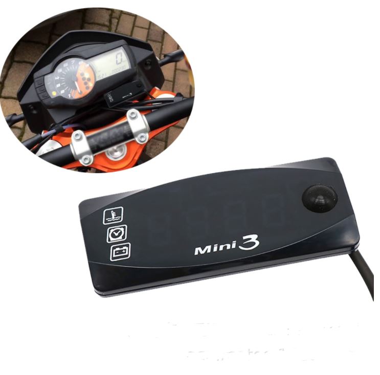 3 в 1 цифровые часы термометр Вольтметр напряжения светодиодный дисплей мотоцикла IP67 Водонепроницаемый Тестер для мотоцикла