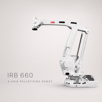 Robot de palettisation ABB IRB 660, charge utile 250 kg, portée 3,15 m, IP67, IRC5, pour la manutention et l'assemblage de matériaux en fin de ligne
