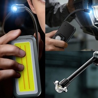 Mini lampe de travail LED ABS, petite lampe COB portable magnétique, lumière d'urgence EDC, lampe de poche étanche IPX4, lampe de travail rechargeable