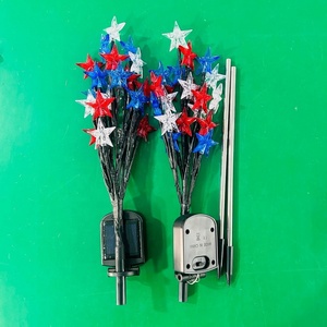 Le festival de la fête de l'indépendance des États-Unis branche d'arbre à énergie solaire montée au sol rouge bleu blanc étoile à <span class=keywords><strong>cinq</strong></span> branches lumières décoratives - Product Image 2