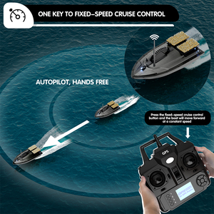 Nuevo Bote Cebador RC V070 con Batería <span class=keywords><strong>de</strong></span> 12000mAh 7.4V, Control Remoto <span class=keywords><strong>de</strong></span> 500m, Doble Motor, GPS, Beidou, Autodirección y Buscador <span class=keywords><strong>de</strong></span> Peces - Product Image 4