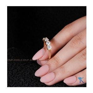 10K Gold Five Stone Diamond <b>Ring</b> with Round Cut Diamonds <b>Dainty</b> Elegant Stackable <b>Ring</b> for Women Wedding or Anniversary Jewelry - Product Image 6