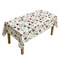 Nappe rectangulaire jetable imperméable en PEVA, imprimé floral blanc et magenta, personnalisable, écologique, 90 x 132 pouces, pour Noël