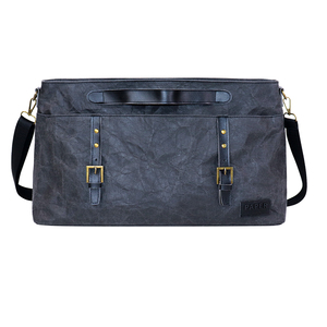 Sac messager en cuir véritable vintage en papier kraft, respectueux de l'environnement, sac bandoulière, sac de voyage, sac de sport - Product Image 1