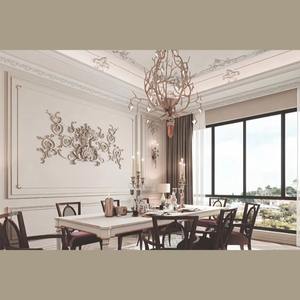 Moldura de Poliuretano Resistente a las Manchas OR-7452, Elegante Adorno Floral Decorativo para Exteriores y Villas - Product Image 4