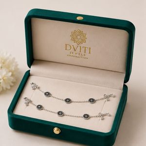 Dviti Jewels - Tobilleras de Plata 925 para Mujer, Diseño Floral Oxidado, Modernas, para Uso Diario o de Fiesta, Joyería Tradicional y Elegante - Product Image 1