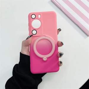 Étui de support magnétique dégradé de luxe pour <span class=keywords><strong>Huawei</strong></span> Pura 70Ultra P60Pro P30 P40 P50 Mate 60 Pro Film de protection d'objectif Capa en silicone - Product Image 2