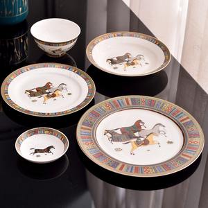 War-Horse Series Ensemble d'assiettes en céramique moderne de 58 pièces Couverts simples de haute qualité avec design d'assiette élégant - Product Image 6