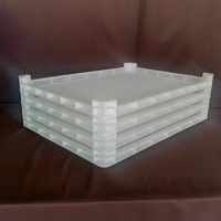 Panier en maille empilable en HDPE de qualité alimentaire 810*590*68mm, plateau de séchage ventilé en plastique pour fruits de mer/fruits/légumes