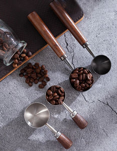 Premium Wood Handle Stainless Steel Dishwasher Safe <b>Coffee</b> Measuring Spoon 15ml 30ml Dual Size <b>Scoop</b> for <b>Coffee</b> Bean Milk Powder - Product Image 6