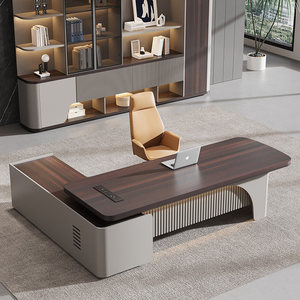 <span class=keywords><strong>Escritorio</strong></span> Ejecutivo de Lujo Ligero y Elegante con Silla, Diseño Moderno y Simple, Origen China, <span class=keywords><strong>Escritorio</strong></span> en Forma de L - Product Image 1
