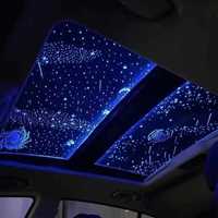 Kit de Luces Ambientales para Auto con Efecto de Meteoros Centelleantes RGBW LED, Clasificación IP44, Regulable, Control por RF+APP+Voz, Activación por Música
