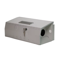 Boîte à appâts anti-rongeurs professionnelle en métal, robuste, anti-effraction, avec revêtement en poudre, écologique, noire, personnalisable, pour la vente en gros