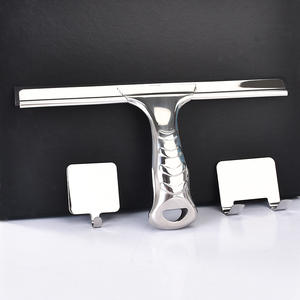 Çok amaçlı silikon duş silecek 10 inç pencere sileceği cam kapi araç ön camı ağır Scrubber içerir vakumlu kanca - Product Image 4