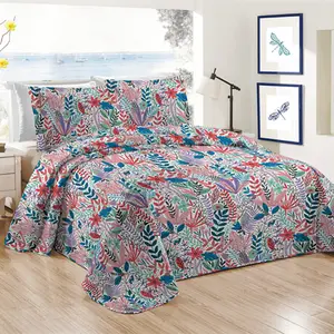 Modern Style Flower Print Soft Bedding Cover Set Polyester Quilt Microfiber Comforter Sets For Home Twin Full Queen King Size