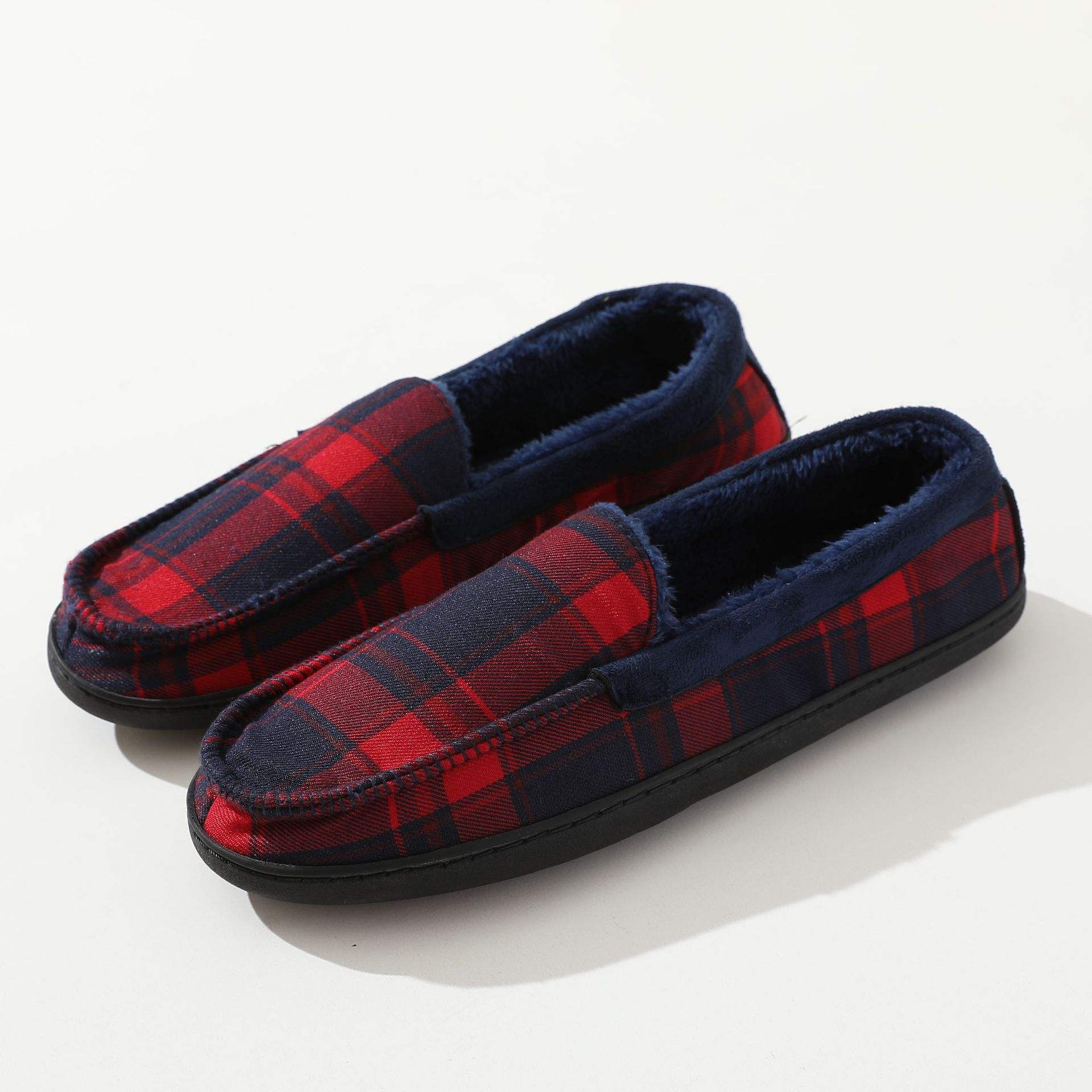 0638 doublure rouge à carreaux bleu