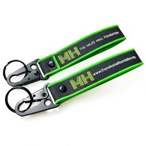 <b>Custom</b> Logo Personalized Nylon Woven Webbing Lanyard Promotion Gift Chain Keychains Carabiners <b>Key</b> Holder - Product Image 3