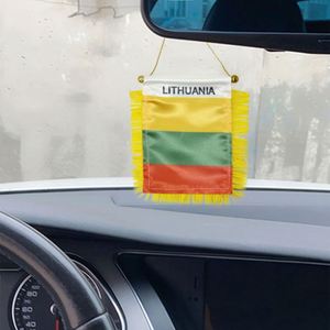 ธงซาตินลิทัวเนียแบบกำหนดเอง ธงติดรถยนต์ขนาดเล็ก พร้อมพู่สีเหลือง - Product Image 2