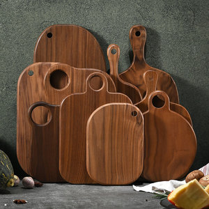 Planche à découper en bois moderne pour la cuisine, vente en gros, planche à découper pour légumes, viande, <span class=keywords><strong>steak</strong></span>, fromage, en bois de noyer avec poignée - Product Image 2