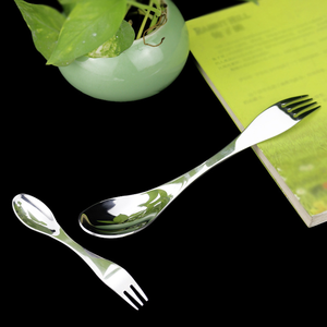 DFO09 2 in 1 Spoon Fork Combo Utensil Spork <b>Set</b> Stainless Steel <b>Camping</b> Backpack Utensil Spoon Fork for Travel <b>Picnic</b> Portable - Product Image 1
