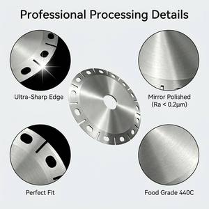 Couteau de préparation de <span class=keywords><strong>poisson</strong></span> en acier inoxydable 440C trempé HRC 58-62, lame circulaire dentelée de précision 0,01 mm pour machine à <span class=keywords><strong>poisson</strong></span> - Product Image 4
