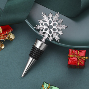 Christmas <b>Wine</b> Bottle Stopper Zinc Alloy Gold Snowflake Design For Holiday Decor - Product Image 2