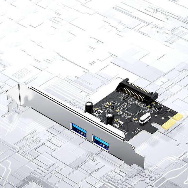 DTECH USB 3.0 HUB Adapter 2 Ports PCI-E 1X Express to USB a Expansion Card for WIN8/10 Linux