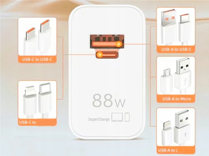 Supercharge Max 88W cổng kép supercharger EU Cắm <span class=keywords><strong>USB</strong></span> Một Bộ chuyển đổi <span class=keywords><strong>USB</strong></span> C gan sạc cho Huawei Mate 60pro 50 P60 danh dự <span class=keywords><strong>Nova</strong></span> P40 - Product Image 5